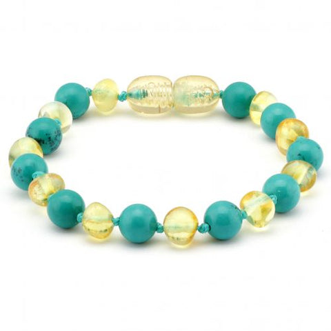 Baby Bracelet -  Turquoise / Lemon amber