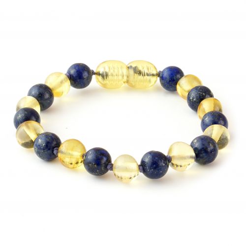 Baby Bracelet -  Lapis Lazuli & Lemon amber