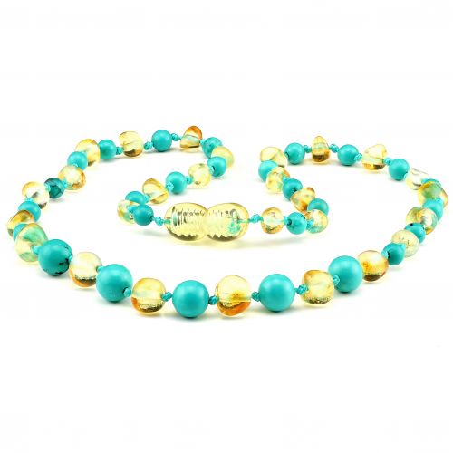 Baby Necklace - Turquiose / Lemon amber